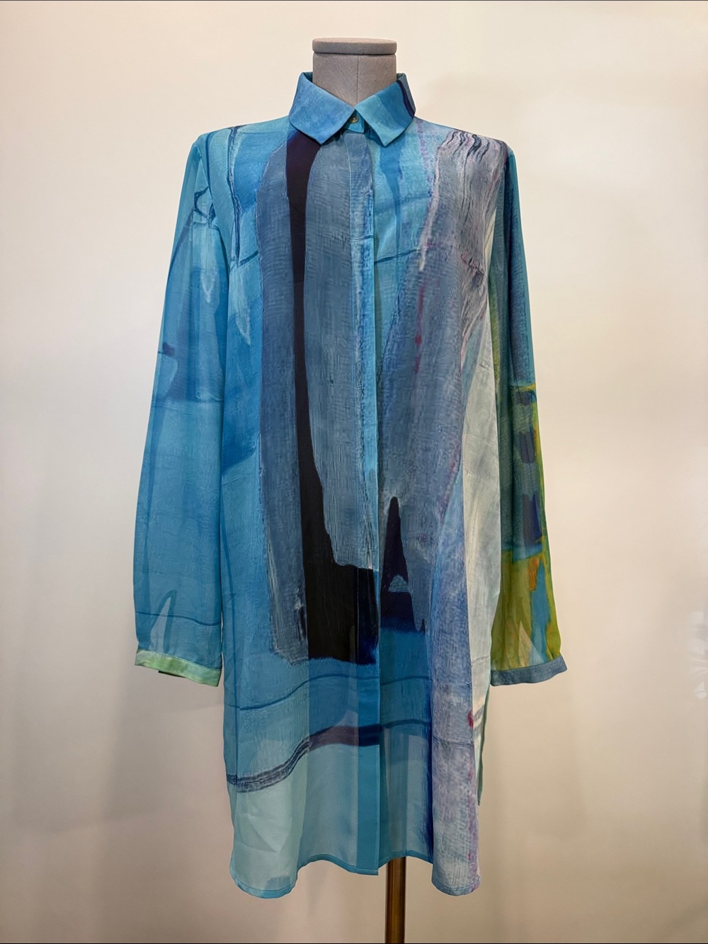 Claire Desjardins Sheer Art Print Tunic | Medium | NWT